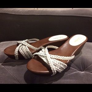 Nike Air x Cole Haan Leather Strappy Wedge Sandals